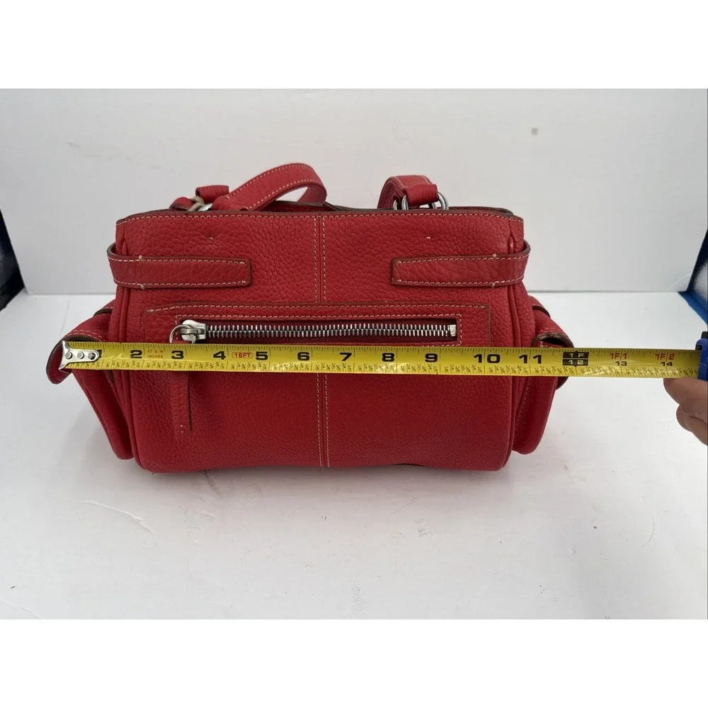 Dooney & Bourke Red Pebbled Leather Purse Satchel Bag